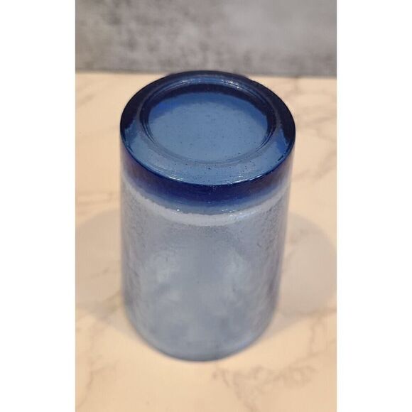 Fire and Light Cobalt BLUE Recycled Glass Tumbler 12oz. Art Glass EUC *Flaw Read - Picture 9 of 16